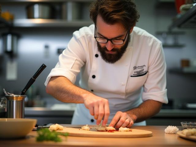 Chef instructor demonstrating techniques